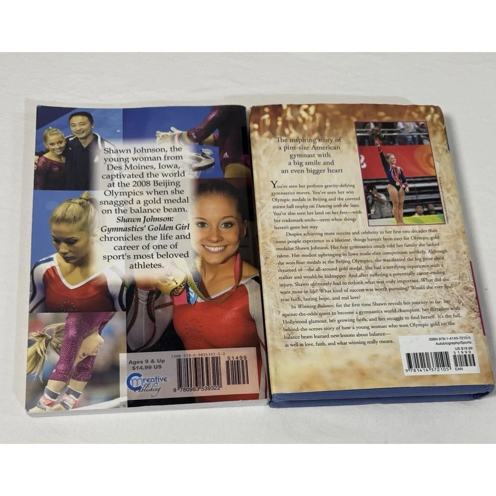Set of 2 Shawn Johnson: Gymnastics Golden Girl paperback‎ books